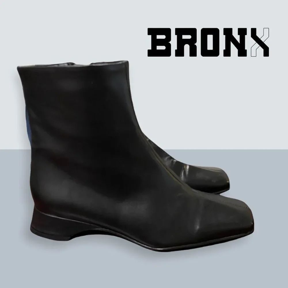 Bronx Women's Black Zip Ankle Booties Boots 36 5